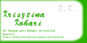 krisztina kohari business card